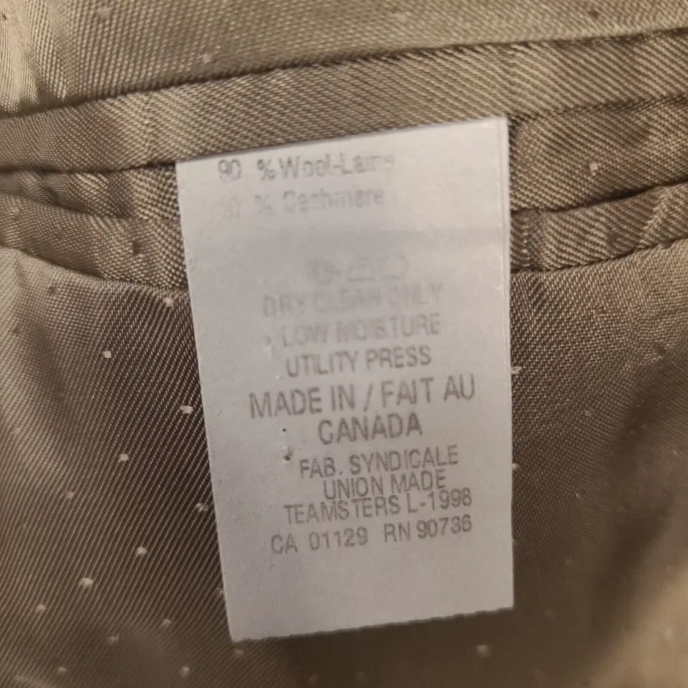 Calvin Klein Blazer Mens 42R Green Olive Wool Laine Cashmere‎ Sport Coat Jacket